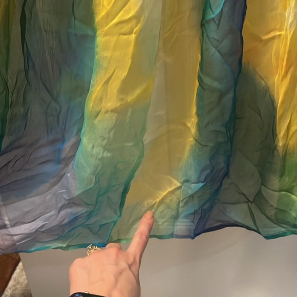 NWT Vineet Bahl Blurred Sheer Mini Dress with Train, sz L - Picture 16 of 17